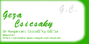 geza csicsaky business card